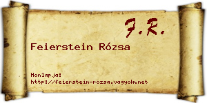 Feierstein Rózsa névjegykártya